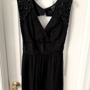 Black sequin dress with open back
